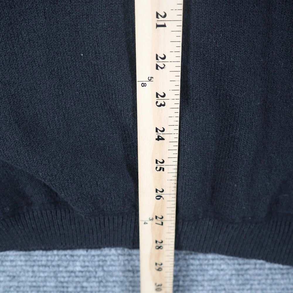 Tommy Bahama Sweater Mens M Black Cotton Crew Neck Ribbed Casual Travel